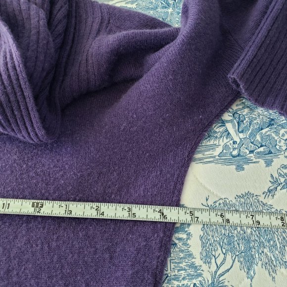 Athleta Cashmere Teton Funnel Cowl Neck Long Sleeve Purple Tunic Sweater - Picture 6 of 10